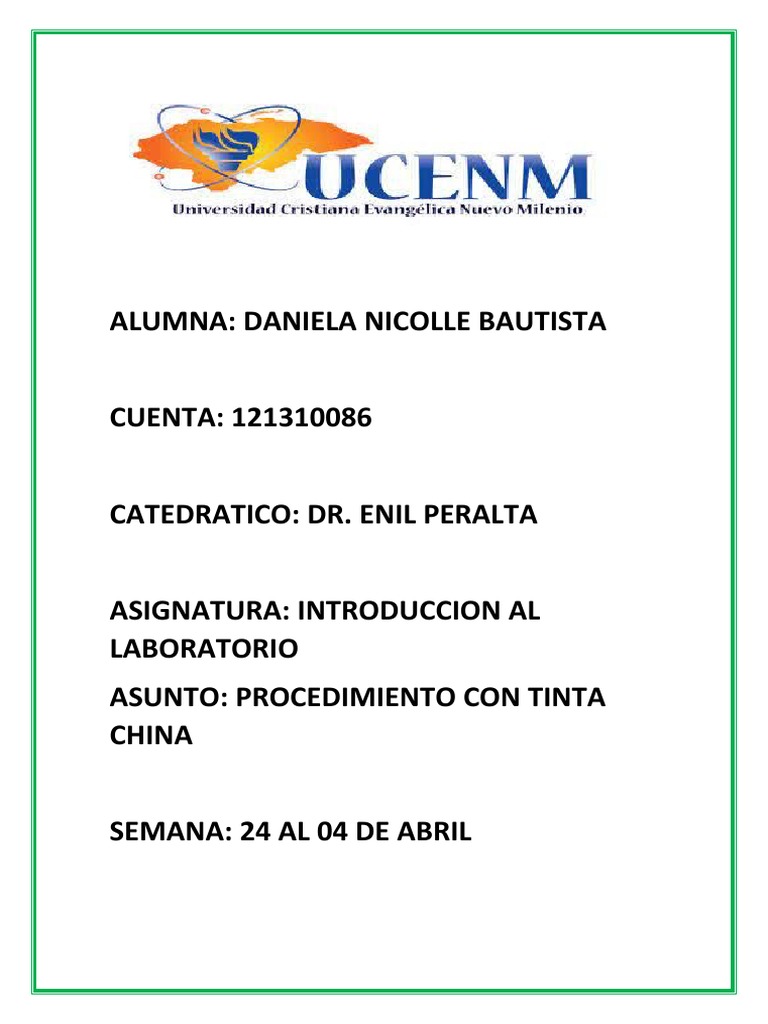 Procedimiento con Tinta China en Laboratorio | PDF | Ciencia y matemáticas
