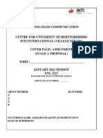 Assignment Stage 1 Cover Page and Rubrics