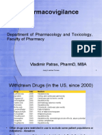 Pharmacovigilance: Department of Pharmacology and Toxicology, Faculty of Pharmacy
