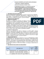 SERVICIO de COORDINADOR para Proyecto Agua Potable y Alcantarillado