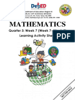 Mathematics: Quarter 3: Week 7 (Week 7-Week 9) Learning Activity Sheet