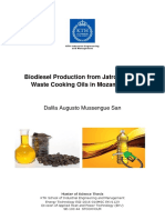 Biodiesel Production From Jatropha and Waste Cooking Oils in Mozambique