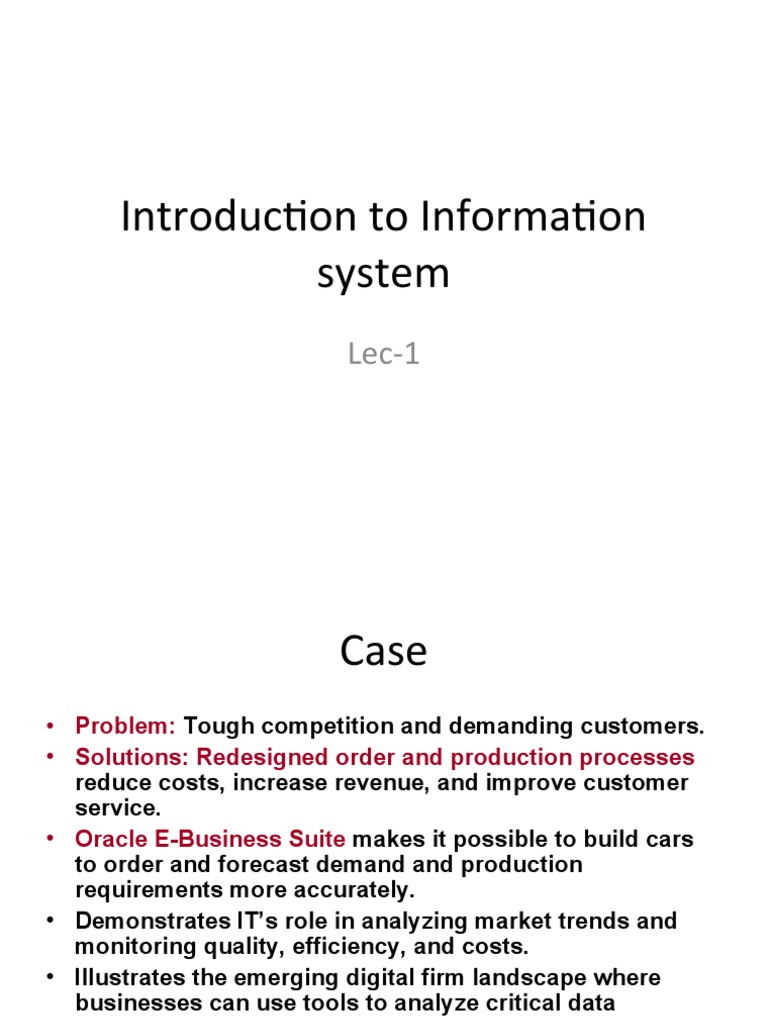 Introduction To Information System | PDF | Information System ...
