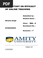 A Study On Efficacy of Online