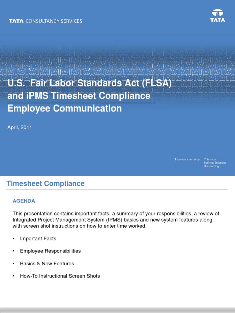 TCS iPMS Timesheet Compliance Guide | PDF | Payroll | Employment
