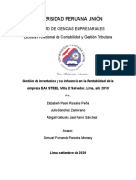 Universidad Peruana Unión: Facultad de Ciencias Empresariales Escuela Profesional de Contabilidad y Gestión Tributaria