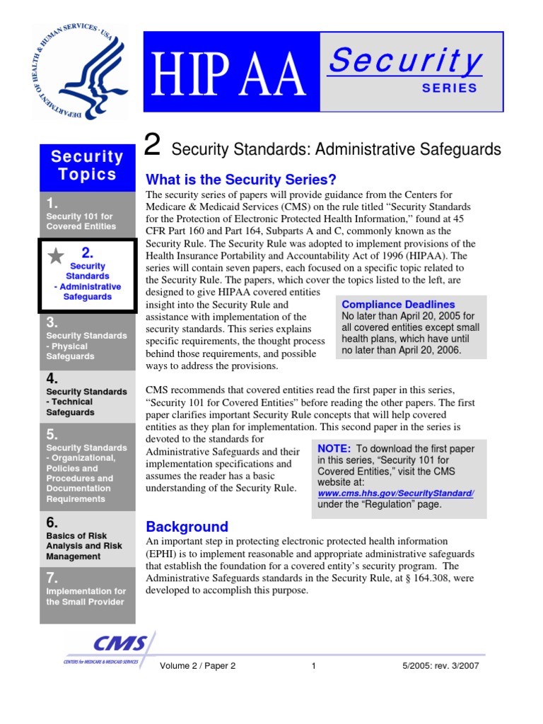 HIPAA Administrative Safeguards Information Security Health