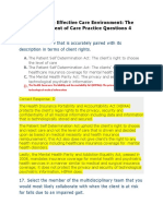 The Safe & Effective Care Environment: The Management of Care Practice Questions 4