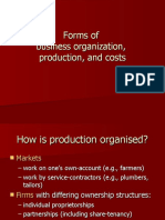Forms of Business Organization, Production, and Costs