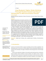 Improving Students' Higher Order-Thinking Skills Through Problem-Based Learning in Introduction To Microeconomics Course