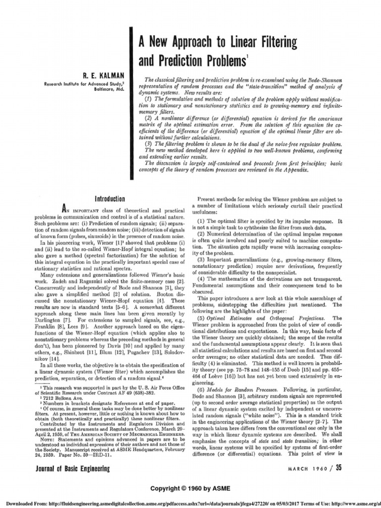 A New Approach To Linear Filtering and Prediction Problems: R. E ...