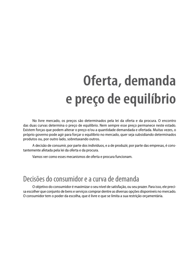 Oferta, Demanda e Preço de Equilíbrio | PDF | Demanda | Oferta e procura