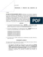 Derecho de peticion prescripcion de multa de transito ALVARO BARRERA