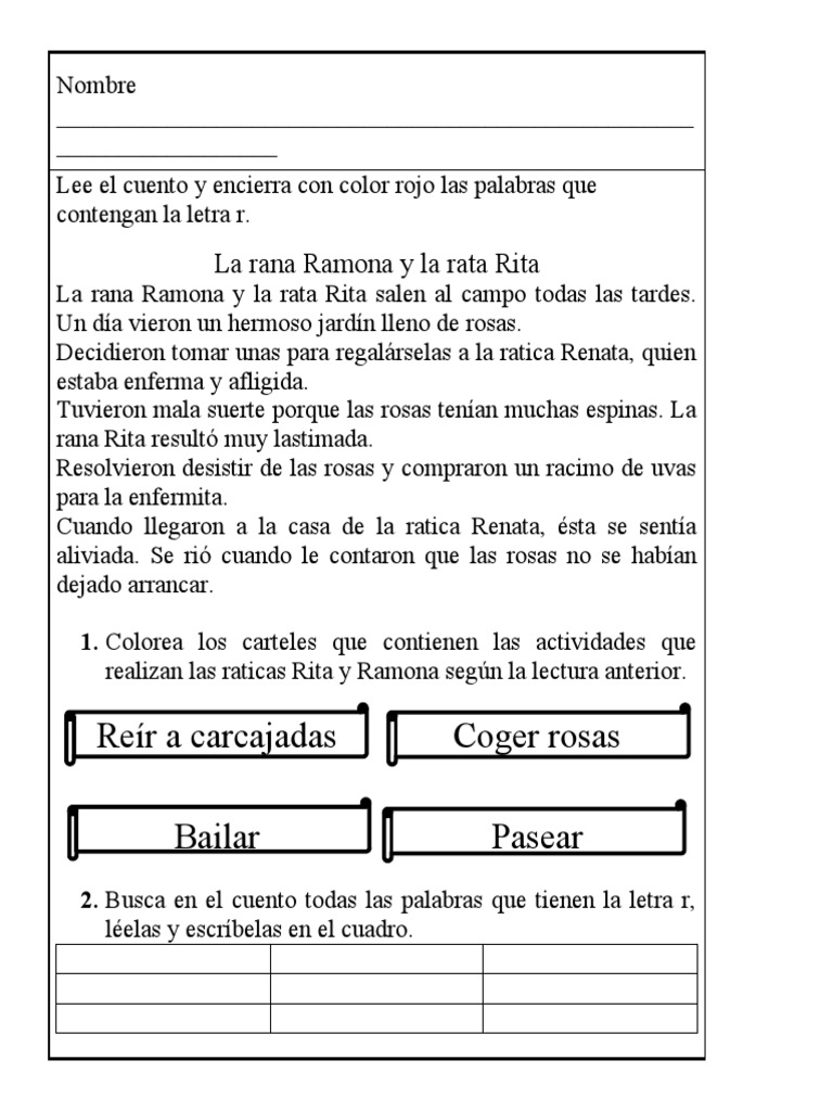 Ficha Letra R 4 | PDF | Hogar, jardinería y bricolaje