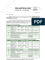 Convocatoria Justicia. Curso GRATIS.