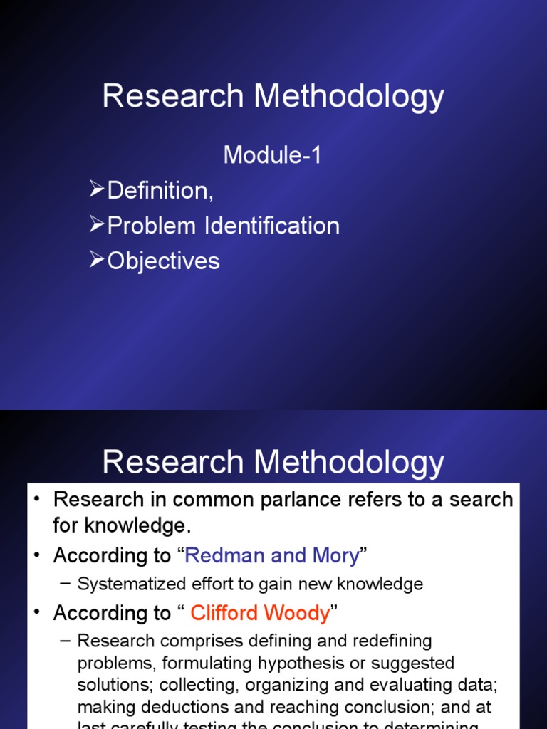 Research Methodology: Module-1 Definition, Problem Identification ...