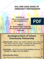 Sociological and Legal Bases of School - Community Partnerships