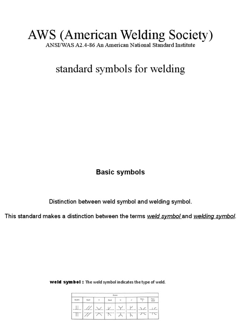 Standard Symbols For Welding | PDF | Technology & Engineering