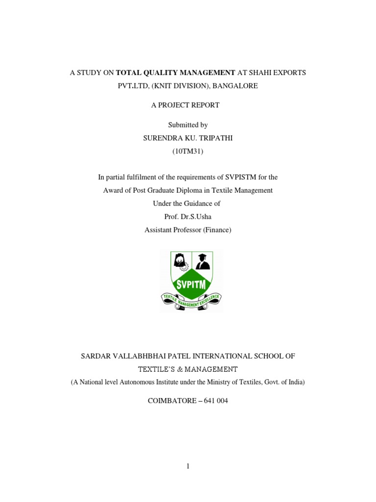 case study on total quality management pdf