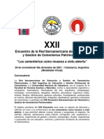 Convocatoria XXII Encuentro Iberoamericano de Cementerios Patrimoniales Catamarca 2021