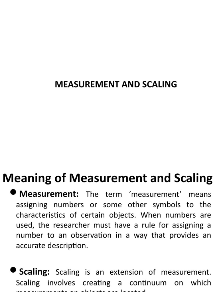 Measurement and Scaling Explained | PDF | Level Of Measurement | Likert ...