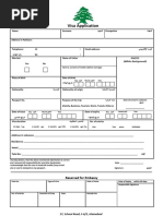 Lebanon Visa Form