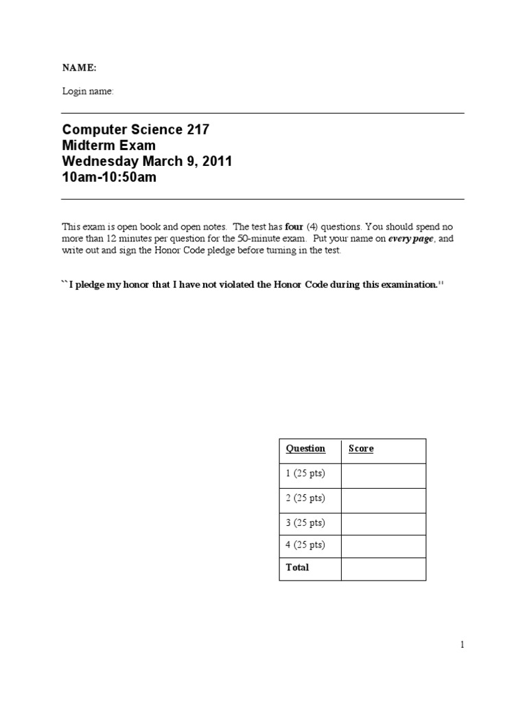 COS 217 Spring 2025 Midterm Exam Guide | PDF | Pointer (Computer ...