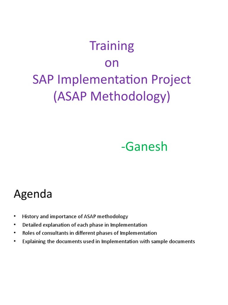 Training On ASAP Methodology | PDF | Project Management | Information ...