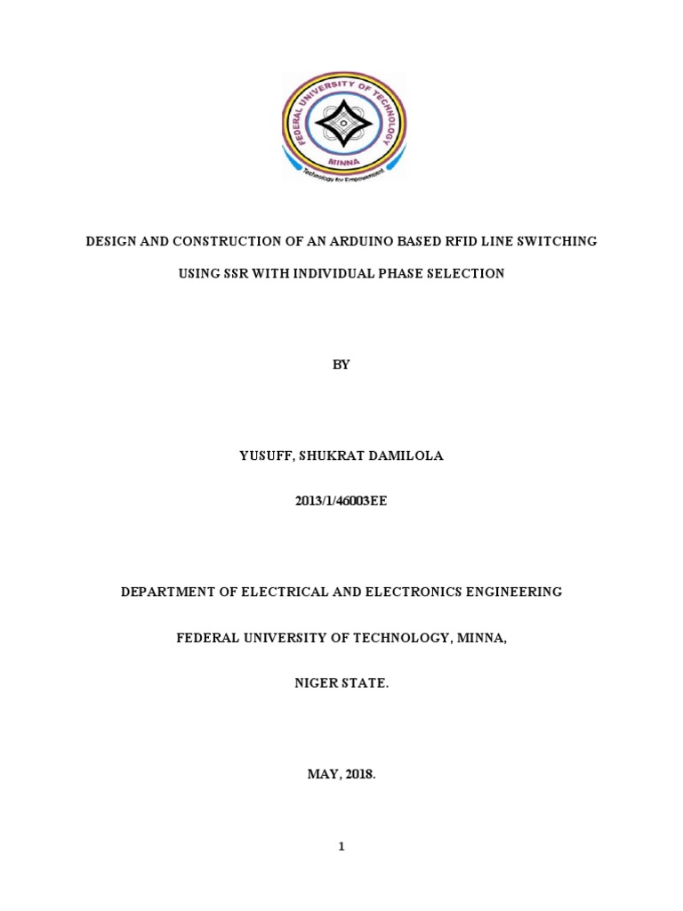DESIGN AND CONSTRUCTION OF AN ARDUINO BASED RFID LINE SWITCHING WITH ...