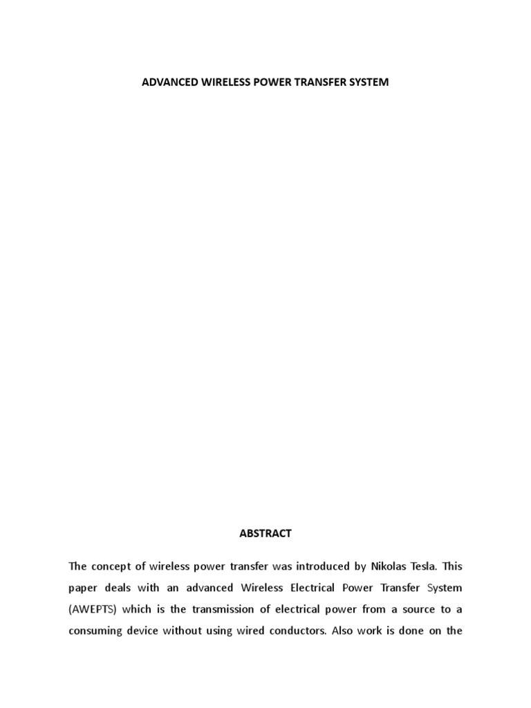 Advanced Wireless Power Transfer System | PDF | Inductor | Inductance