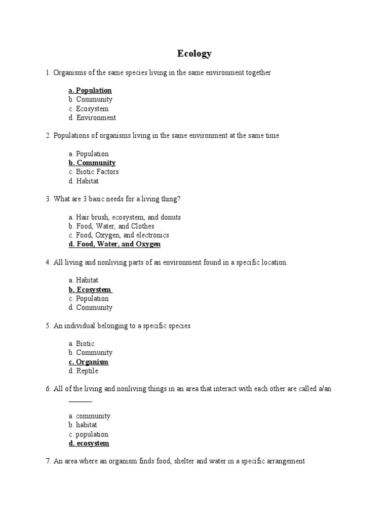 Ecology Exam | PDF | Atmosphere Of Earth | Waste
