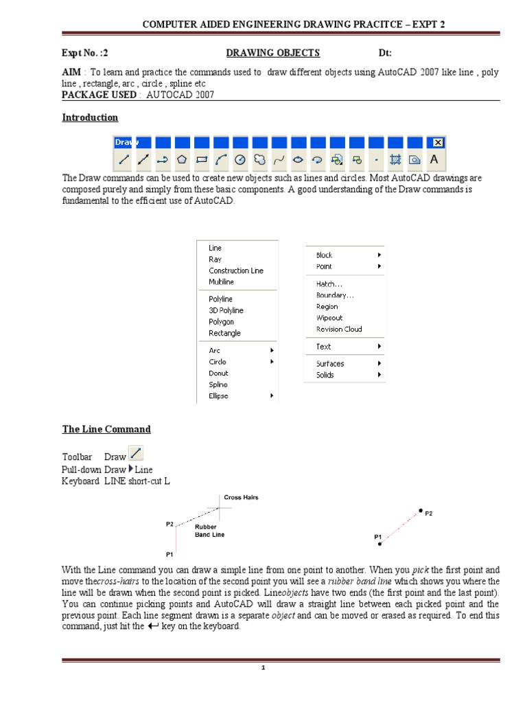 AutoCAD 2007 Drawing Commands Guide | PDF | Circle | Ellipse