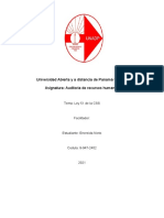 Universidad Abierta y A Distancia de Panamá UNADP Asignatura: Auditoria de Recursos Humanos