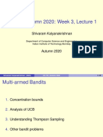 CS 747, Autumn 2020: Week 3, Lecture 1: Shivaram Kalyanakrishnan