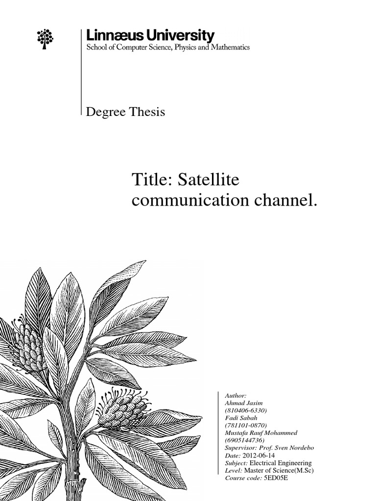 phd thesis of satellite communication