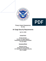 Air Cargo Security Requirements: Privacy Impact Assessment For The