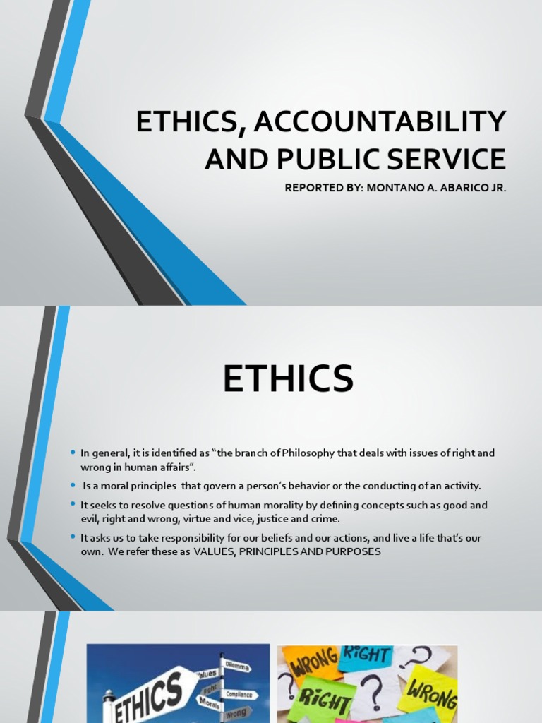 Ethics and Accountability in Public Service | PDF | Morality | Social ...