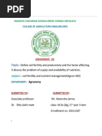 Define Soil Fertility and Productivity and Factor Affecting Them