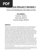 Robotics Project Review-1: Title:-Autonomous Car Simulation