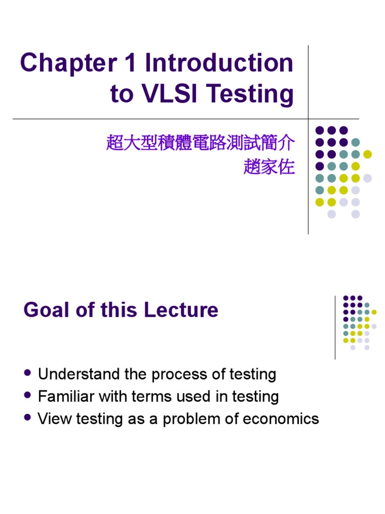 Testing VLSI Circuits A Comprehensive Overview of VLSI Testing