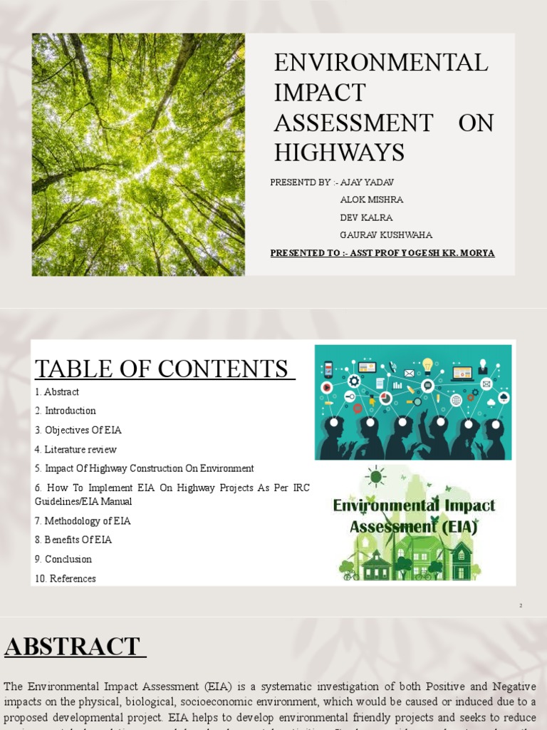 Environmental Impact Assessment of Highways | PDF | Environmental ...