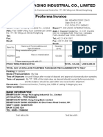 Hongo Packaging Industrial Co., Limited Proforma Invoice: Bank Information