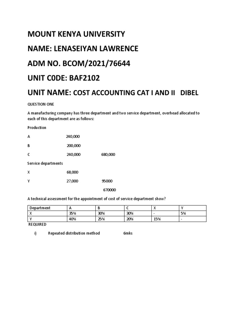 Cost Accounting Exam Questions | PDF | Cost | Inventory