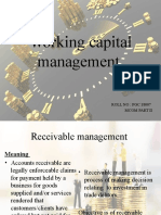 Working Capital Management: Roll No: PGC 18007 Mcom Part Ii