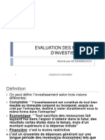 L'evaluation Des Projets D'investissement