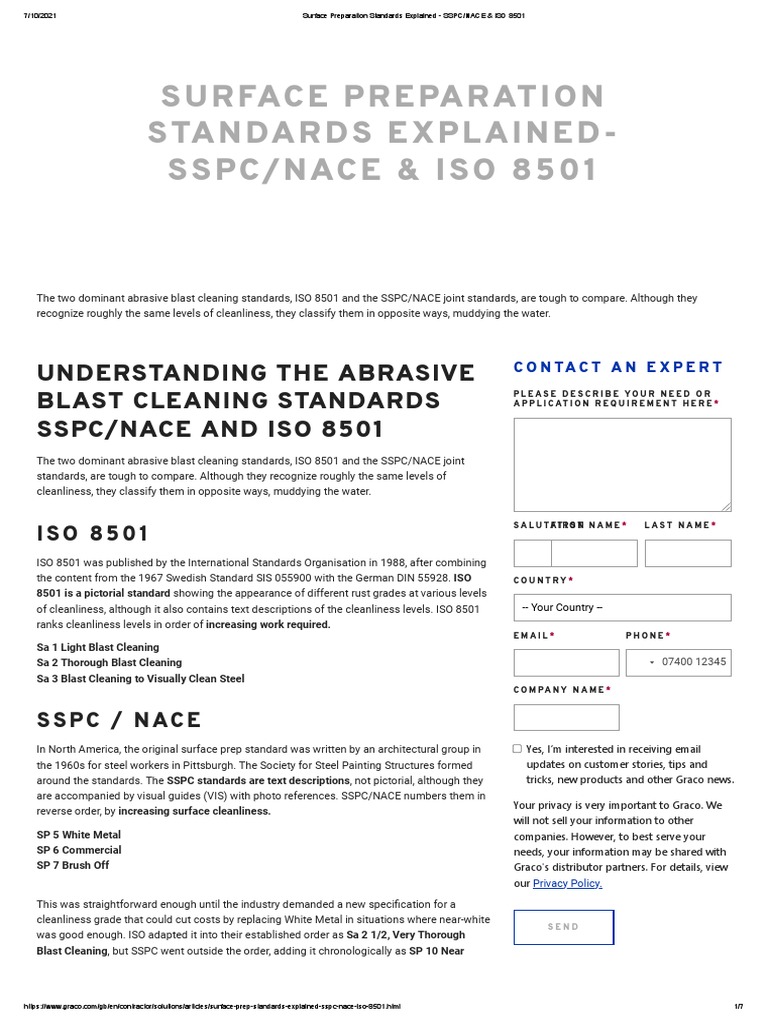 Surface Preparation Standards Explained SSPC NACE & ISO 8501 PDF