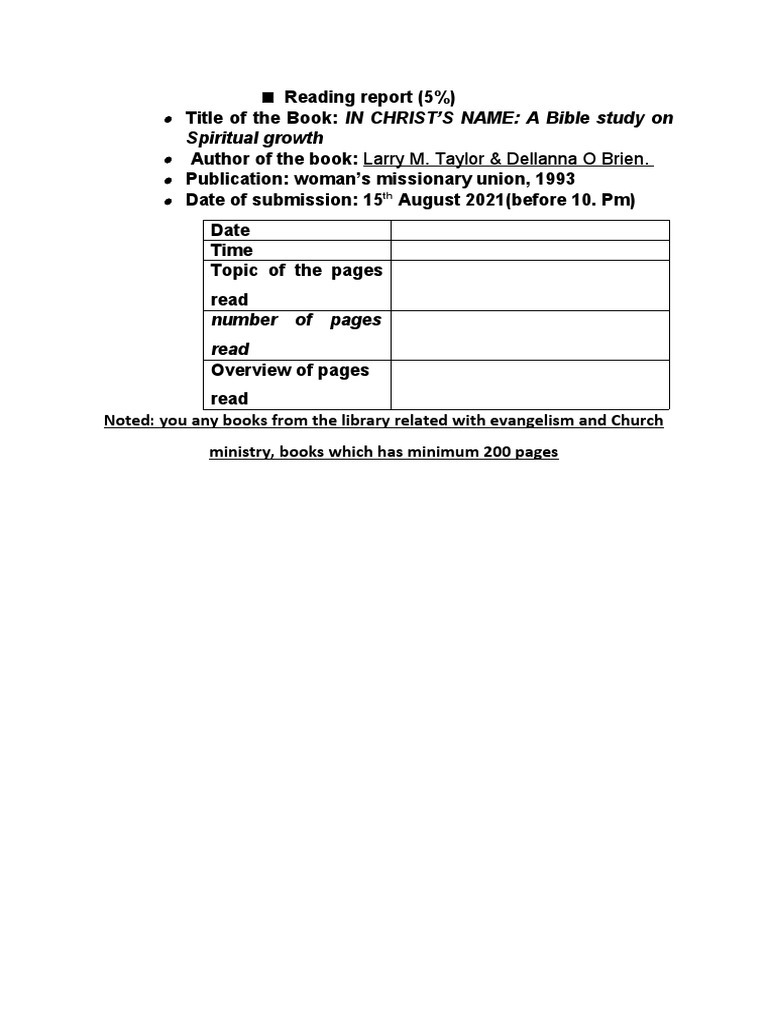 Reading Report | PDF