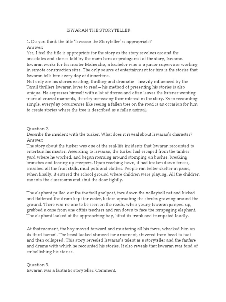 Iswaran The Storyteller Pdf