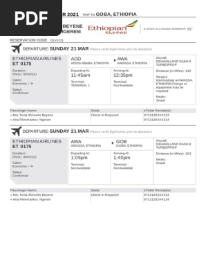Ethiopian Airlines ADD AWA: 21 MAR 2021 28 MAR 2021 | PDF