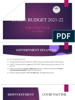 UNION BUDGET 2021-22: Public Policy Club